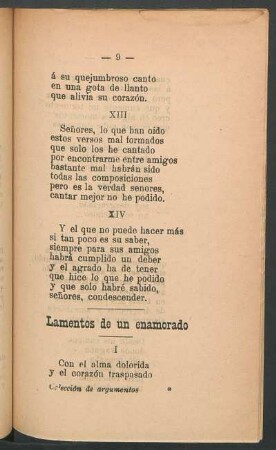 Lamentos de un enamorado
