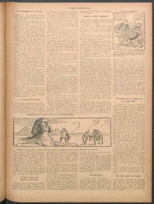 Clemenceau, en Egipto, visita a la Esfinge-Wilson [Caricatura]
