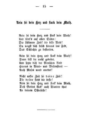 Rein sei dein Herz und stark dein Muth