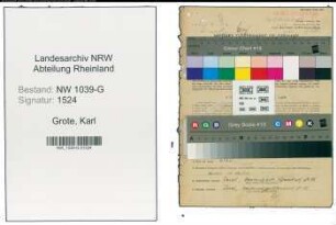 Entnazifizierung Karl Grote , geb. 15.06.1904 (Revierfoerster)