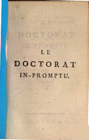 Le doctorat in-promptu