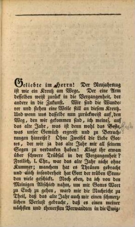 Die Sitte am Neujahrsfeste : Eine Predigt, 1. Januar 1832 zu Großenbrode in der Probstei Oldenburg gehalten