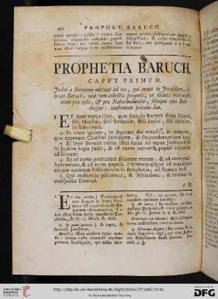 Prophetia Baruch [Caput primum - Caput VI]