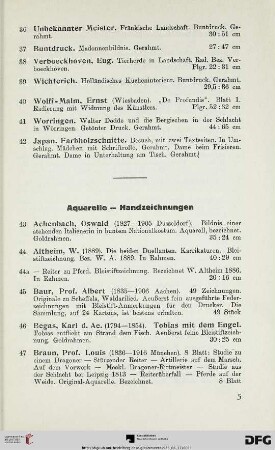 Aquarelle – Handzeichnungen (Nr. 43-74)