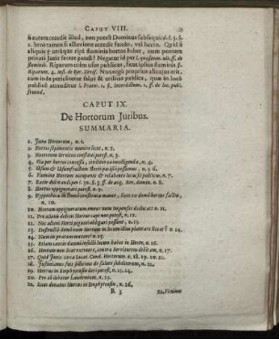 Caput IX. De Hortorum Juribus.