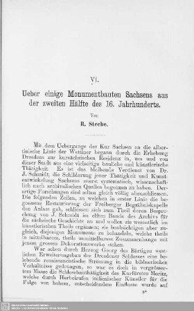 VI. [i.e. IV.] Ueber einige Monumentbauten Sachsens aus der zweiten Hälfte des 16. Jahrhunderts