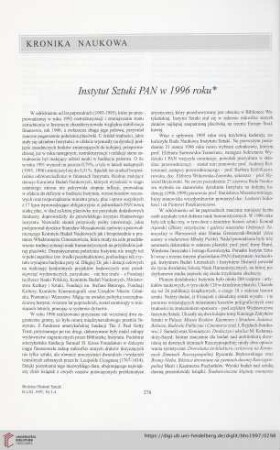59: Instytut Sztuki PAN w 1996 roku