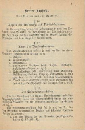 Dritter Abschnitt. Das Einkommen der Beamten