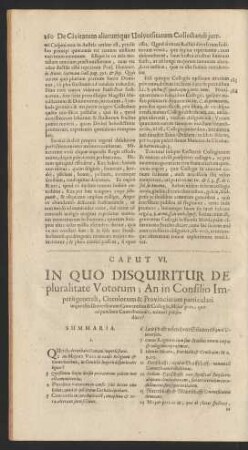 Caput VI. In Quo Disquiritur De pluralitate Votorum; [...]