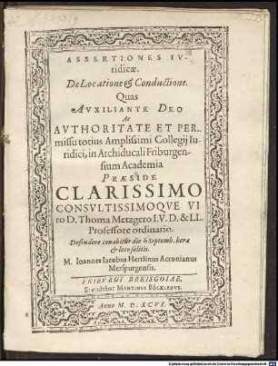 Assertiones iurid. de locatione et conductione