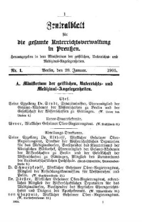 Ministerium der geistlichen, Unterrichts- und Medizinal-Angelegenheiten