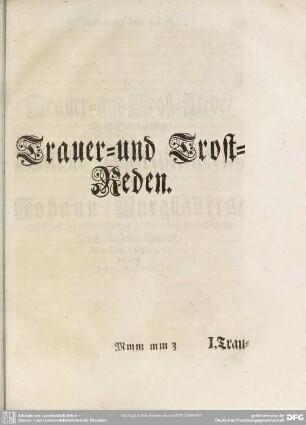Trauer- und Trost-Reden