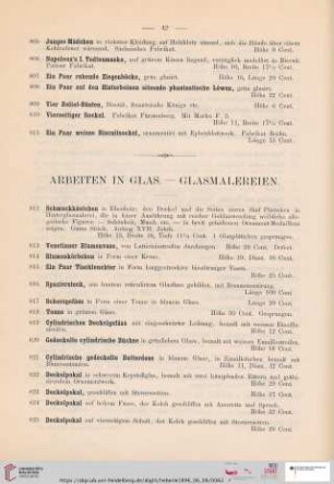 Arbeiten in Glas - Glasmalereien (Nr. 812-894)