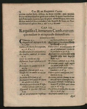 Cap. III. Requisita Literarum Camb. earumque modum in acceptando demonstrans.