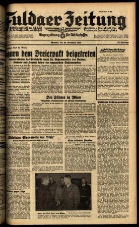 Ausgabe vom Mittwoch, den 20. November 1940.