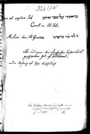 Kommentar über Hiob - BSB Cod.hebr. 324(1