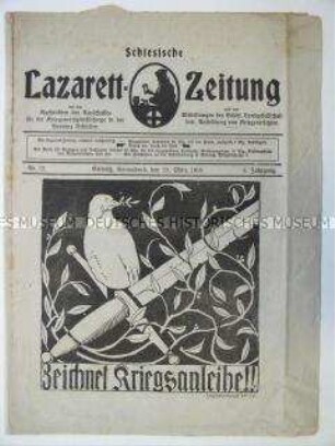 Mitteilungsblatt für verwundete Soldaten aus Schlesien u.a. zur neuen Kriegsanleihe