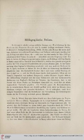 Bibliographische Notizen