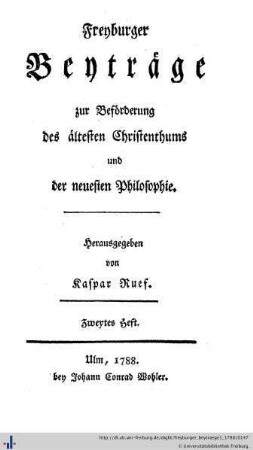 Zweytes Heft.
