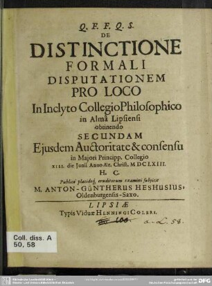 De distinctione formali disputationem