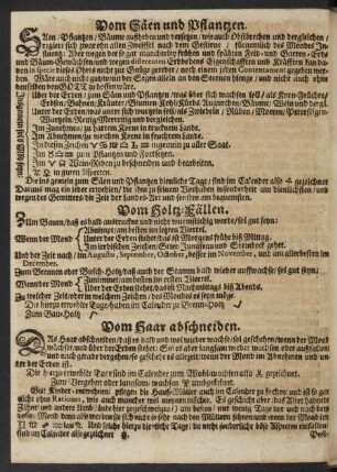 Vom Säen und Pflantzen.