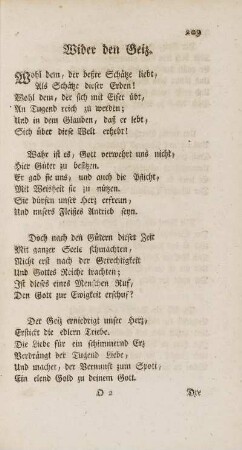 Wider den Geiz