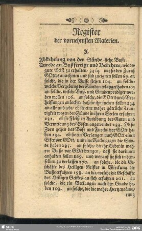 Register der vornehmsten Materien