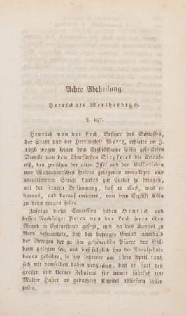 Achte Abtheilung. Herrschaft Wertherbruch.