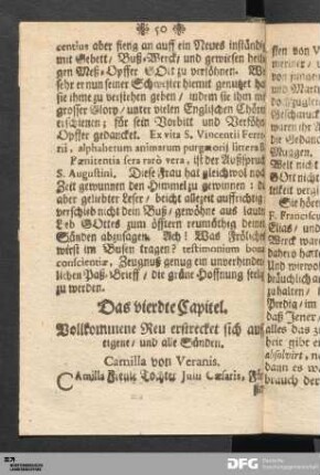 Das vierdte Capitel. Vollkommene Reu erstrecket sich auff eigene / und alle Sünden.