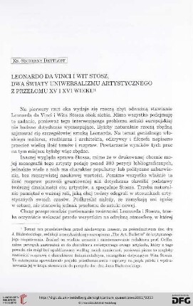 22: Leonardo da Vinci i Wit Stosz : dwa światy uniwersalizmu artystycznego z przełomu XV i XVI wieku
