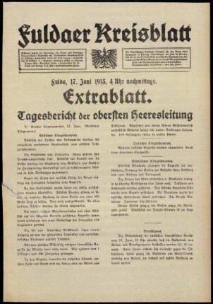Ausgabe vom Donnerstag, den 17. Juni 1915.