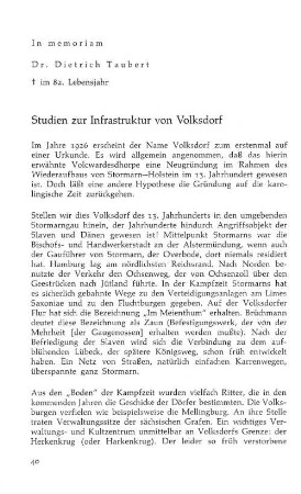 Studien zur Infrastruktur von Volksdorf