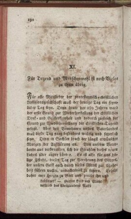 XI. Für Tugend und Menschenwohl ist noch Vieles zu thun übrig.