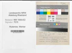 Entnazifizierung Werner Rubenow, geb. 16.01.1902 (Chemiker)