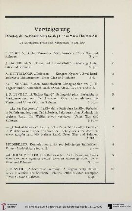 Versteigerung: Dienstag, den 19. November 1929 (Nr. 1-195)