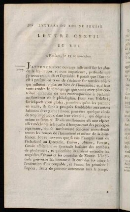 300-310, Lettre CXXVII. du Roi.-Lettre CXXXI. de M. de Voltaire.