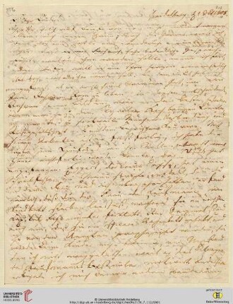 Brief von Achim von Arnim an Clemens Brentano