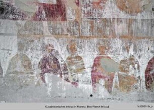 Ausmalung mit Thronendem Christus und Heiligen Kriegern : Die unteren Register mit Reihen von Heiligen