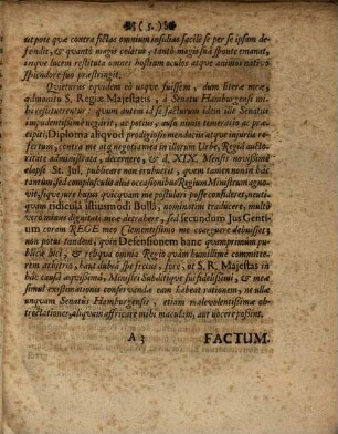 Clypeus veritatis Consulibus et Senatui Hamburgensi ...