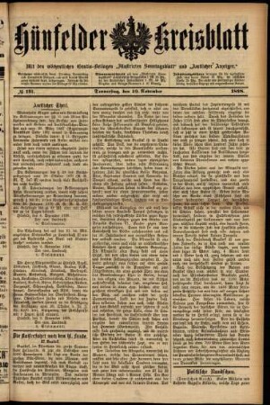 Ausgabe vom Donnerstag, den 10. November 1898.