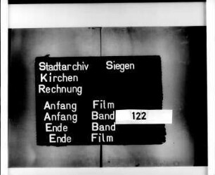 Kirchenrechnung der Stadt Siegen der Kirchmeister Joannis Niederendorf