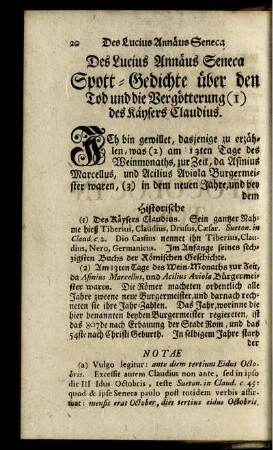 Des Lucius Annäus Seneca Spott-Gedichte ...