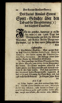 Des Lucius Annäus Seneca Spott-Gedichte ...