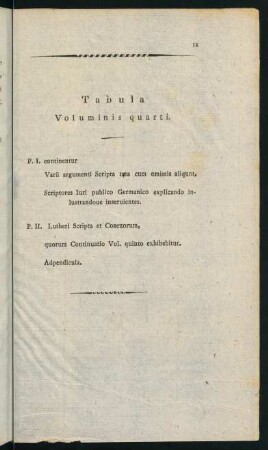 IX-X, Tabula Voluminis quarti.