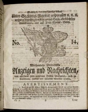 No. 14. Montags, den 2ten Aprilis 1770.