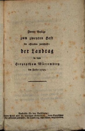 Gutächtliche Gedanken über die Umlage der neuerlichen Kriegs-Schäden in Würtemberg