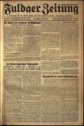 Ausgabe vom Samstag, den 02. Juli 1932.