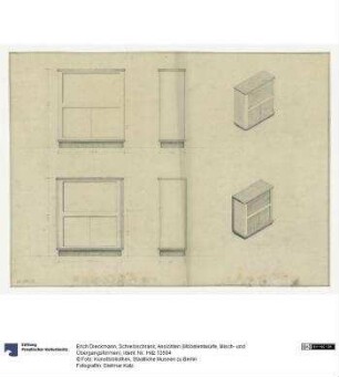 Schreibschrank, Ansichten (Möbelentwürfe, Misch- u. Übergangsformen)