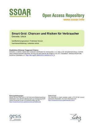 Smart Grid: Chancen und Risiken für Verbraucher