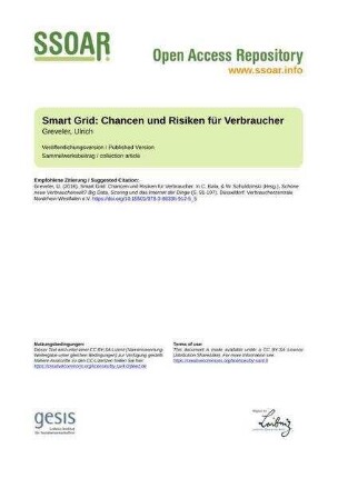 Smart Grid: Chancen und Risiken für Verbraucher